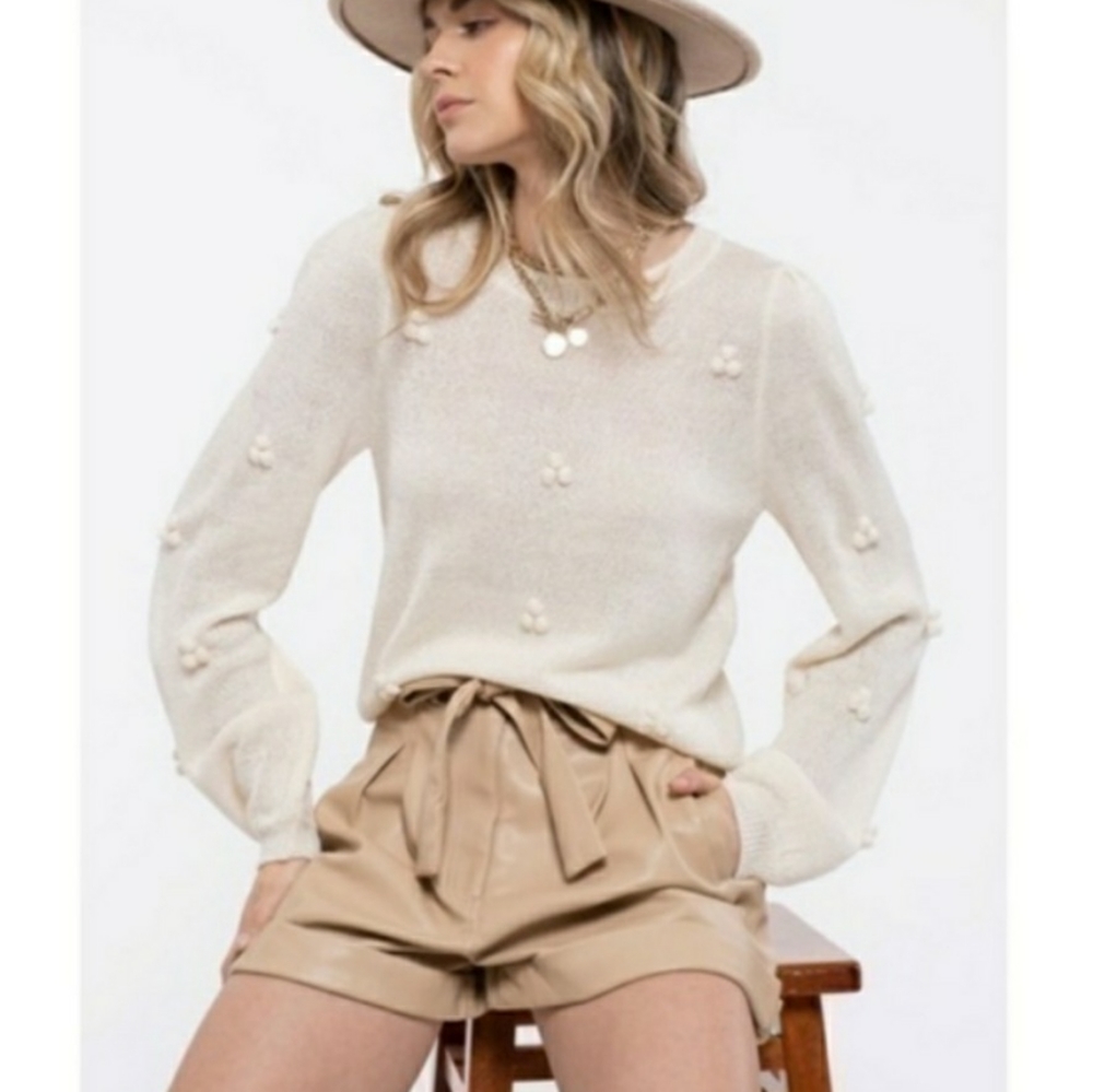 Grateful Ivory Neutral Nub detail sweater, sz L, NWT in orginal packaging